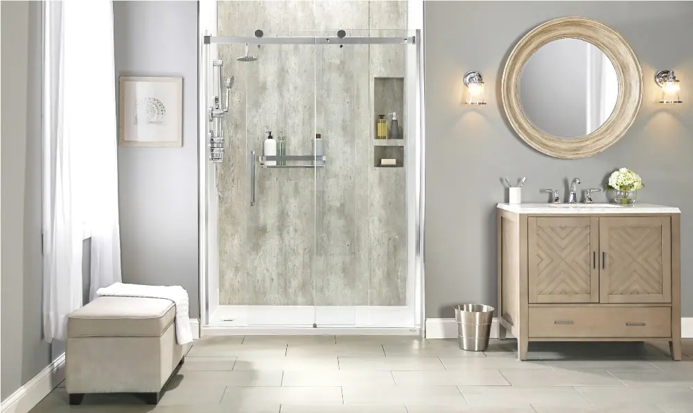 sleek modern bathroom