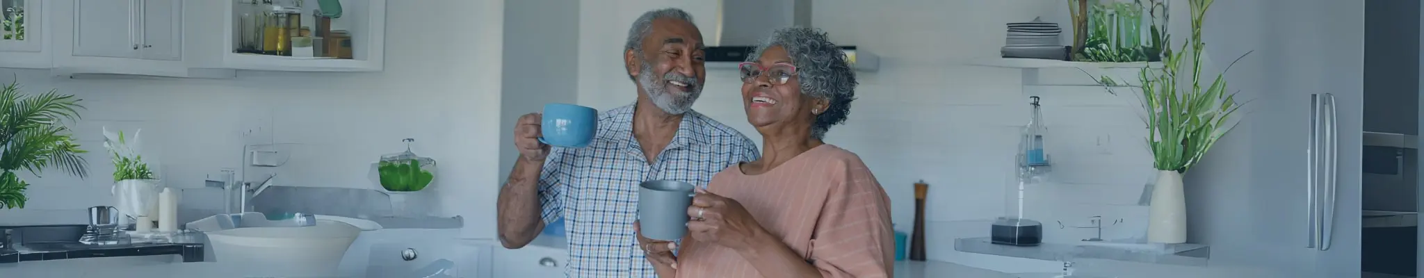 Happy healthy couple enjoying their home after safety updates were installed