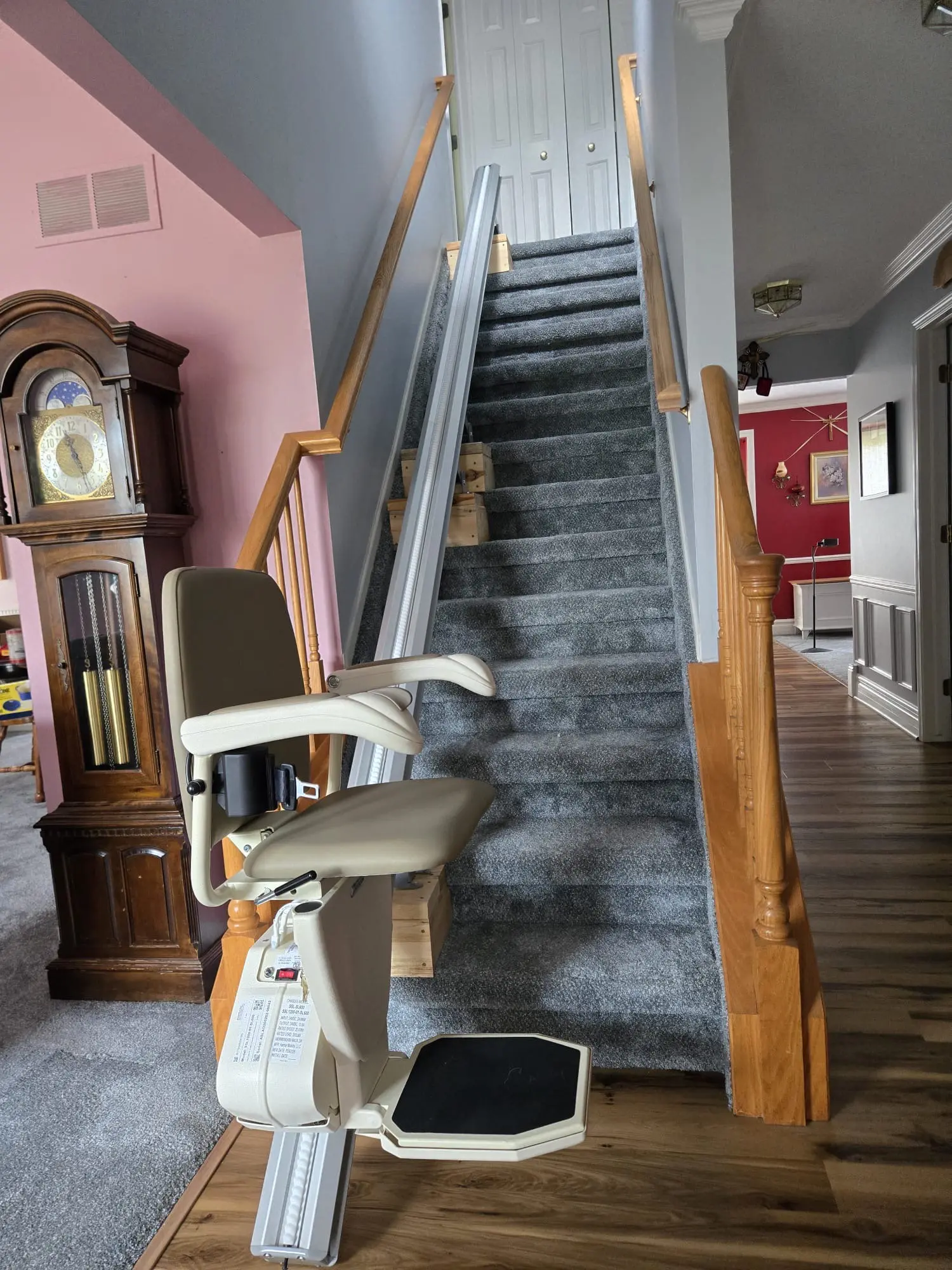 Straight Navigator Stairlift Is Modified To Raise Customer 6 Inches