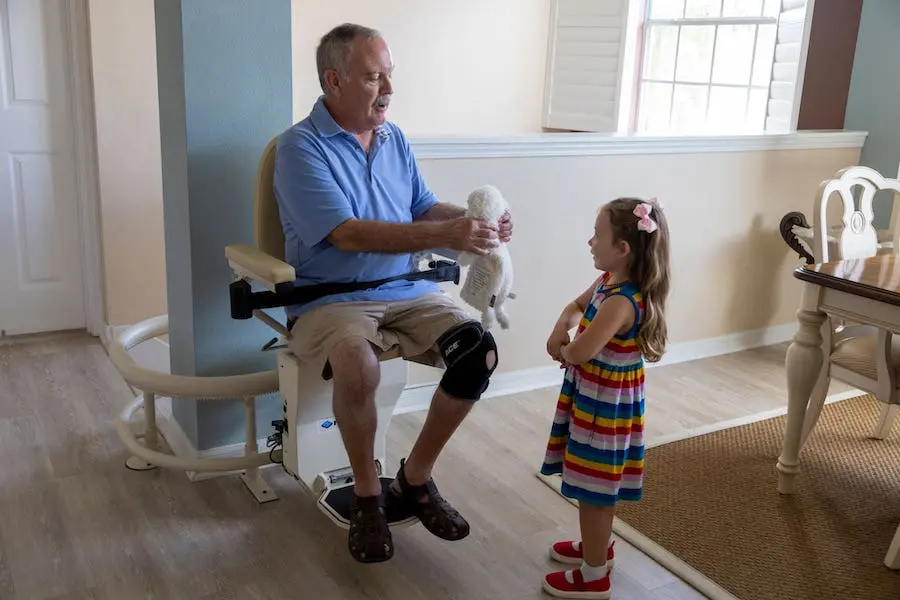 Older adult using accessibility features for safer home entry
