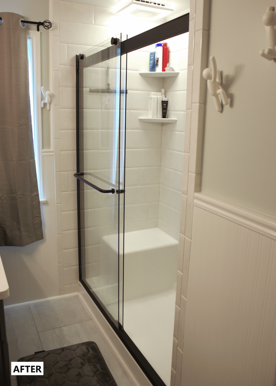Walk-in shower with bench