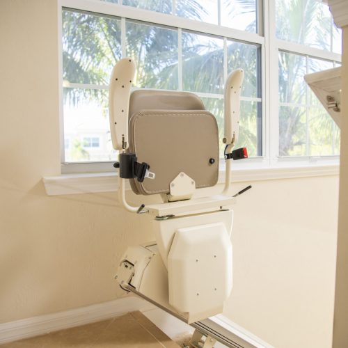 stairlift in folded position